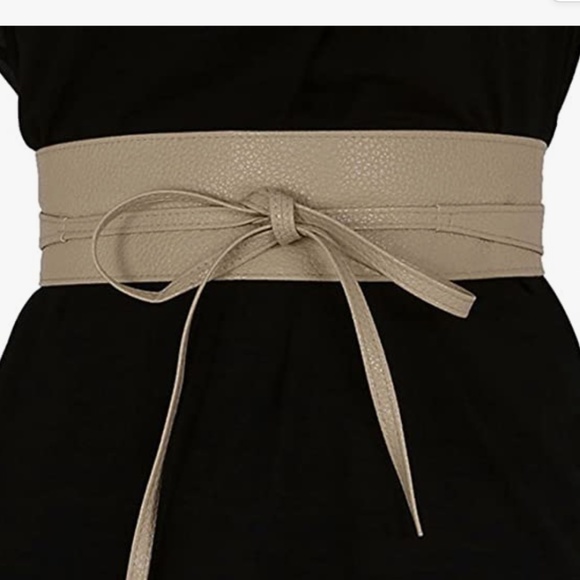 Women Soft PU Leather Obi Belt Self Tie Wrap Cinch Belt Fashion Bowknot Waistban